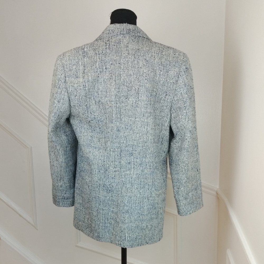 Vintage‎ Silk Gray Blazer Jacket. High End Designer Piece Size Large - Picture 2 of 8